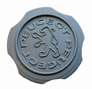 Tankdop Grijs ø30mm opdruk Peugeot 103