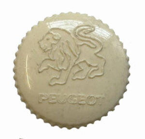 Tankdop Creme ø30mm opdruk Peugeot 103