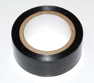 Plaktape zwart, rol 10 meter