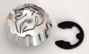 Zijkastknop alluminium met logo Peugeot 103