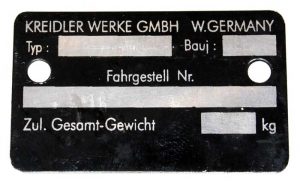 Framenummerplaatje Kreidler