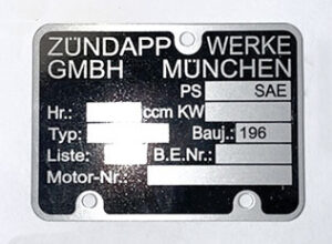 Motorblok type plaatje 196... Zundapp