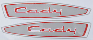 Tankstickerset zilver/rood Mobylette Cady