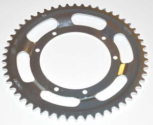 Achtertandwiel 54T, rond 110, 6 gaten, hoog 8mm Mobylette