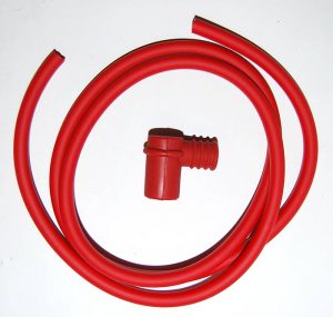 Bougiekabel 7mm Rood 50cm met Dop