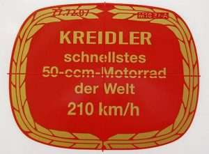 Transfer/sticker 210km Kreidler