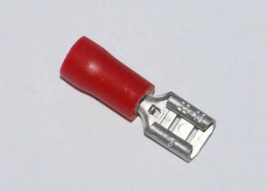 Kabelstekker vrouw plat 4,8mm rood