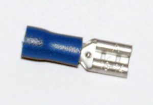 Kabelstekker vrouw plat 4,8mm blauw