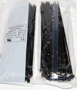 Tie-wrap 200 x 3,6mm per 100