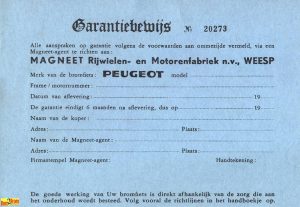 Peugeot Garantiebewijs