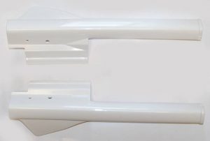 Set afdekplaten wit voorvork Peugeot 103 MVL, Vogue