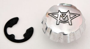 Zijkastknop alluminium met logo Mobylette