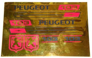 Stickerset goud Peugeot 103
