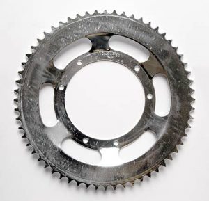 Achtertandwiel 60T, rond 110, 6 gaten Mobylette