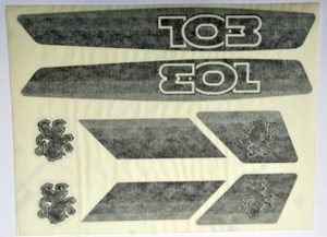 Stickerset zwart Peugeot 103