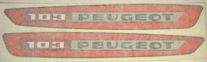 Tanksticker set oranje, water transfer, Peugeot 103