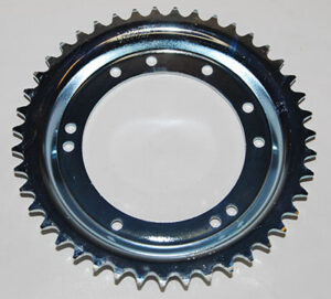 Achtertandwiel 43T, Ø98, 10 gats, 14mm hoog, gietwiel Peugeot 103