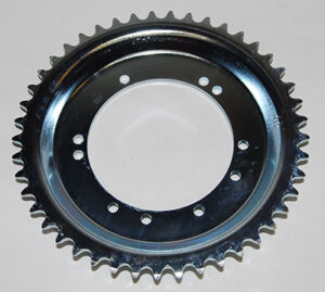 Achtertandwiel 45T, Ø94, 10 gats, 14mm hoog, gietwiel Peugeot 103