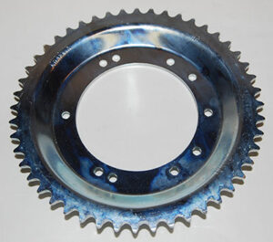 Achtertandwiel 48T, Ø98, 10 gats, 14mm hoog, gietwiel Peugeot 103