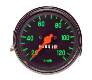 Teller 120KM, inbouw ø80mm, groen opschrift